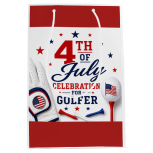 4th of July Celebration for Golfer Medium Gift Bag