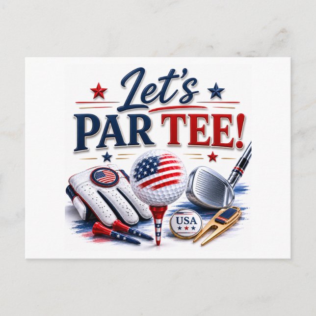 4th of July Celebration for Golfer  Postcard (Front)