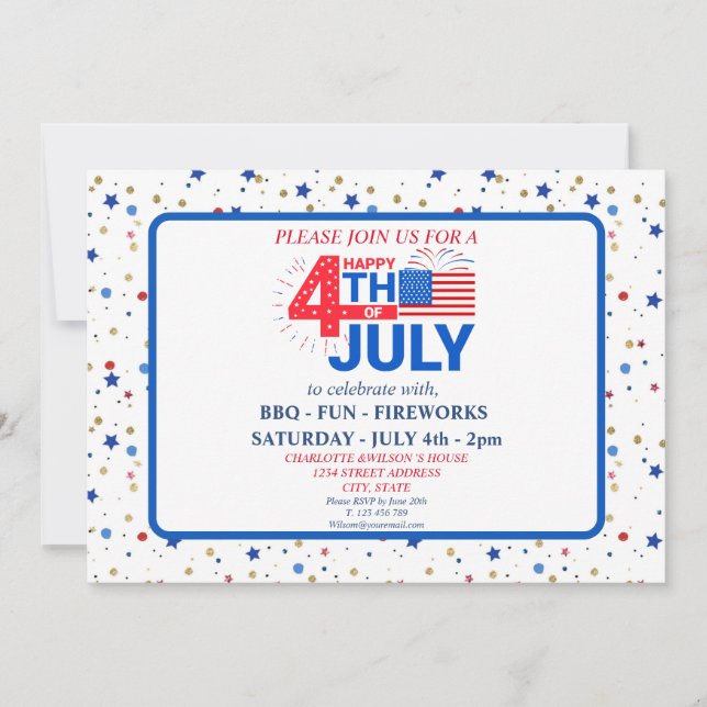 4th of July Celebration Invitation (Front)