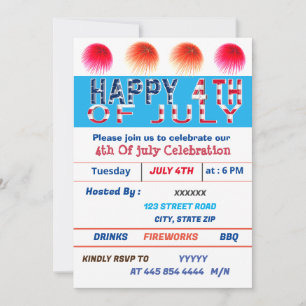‎4th of July Celebration Invitation