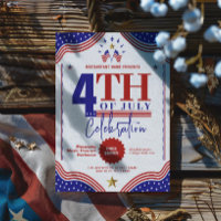 4th of July Celebration Invitation Patriotic desig