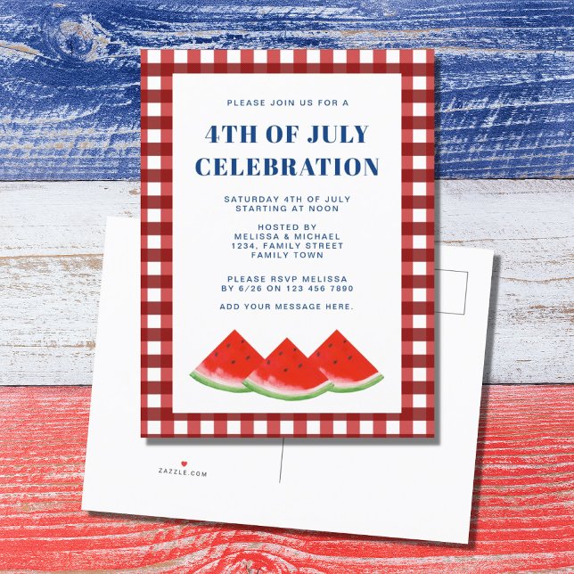 4th Of July Celebration Invitation Postcard (Creator Uploaded)