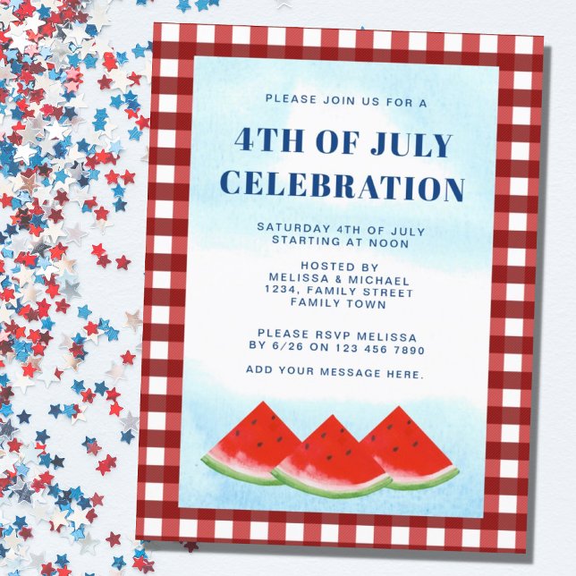 4th Of July Celebration Invitation Postcard (Creator Uploaded)