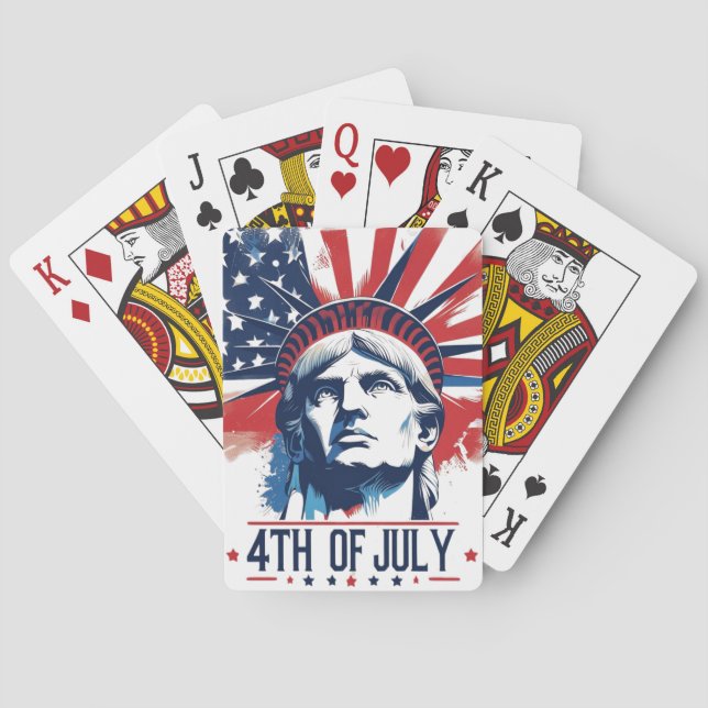 4th of july celebration  playing cards (Back)