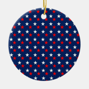 4th of July Ceramic Ornament