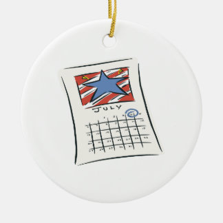 4th Of July Ceramic Ornament