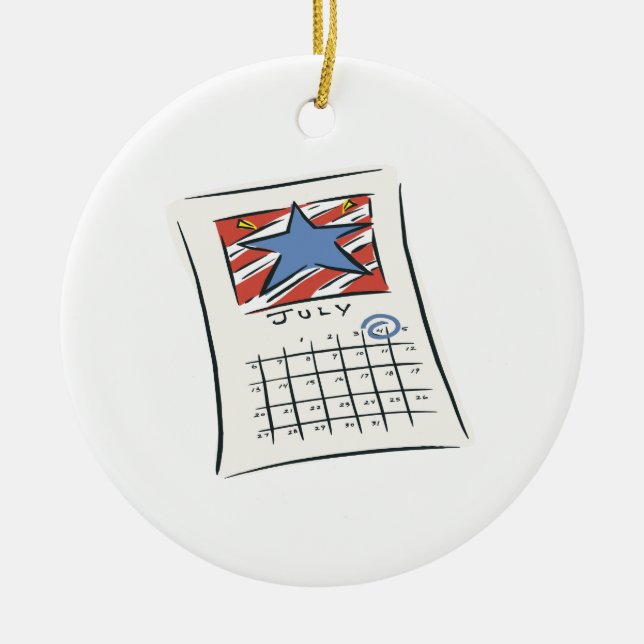 4th Of July Ceramic Ornament (Front)