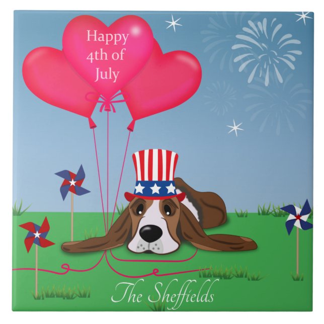 4th Of July Ceramic Tile (Front)