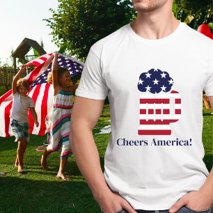 4th of July Cheers America American Flag Beer Mug T-Shirt