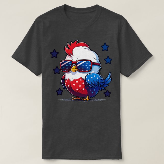 4th of July Chicken 5 T-Shirt (Design Front)