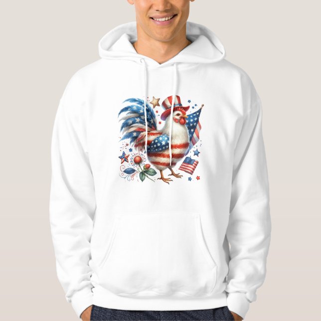4th of July Chicken Clipart-61531 Hoodie (Front)