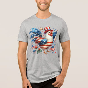 4th of July Chicken Clipart-61531 Tri-Blend Shirt