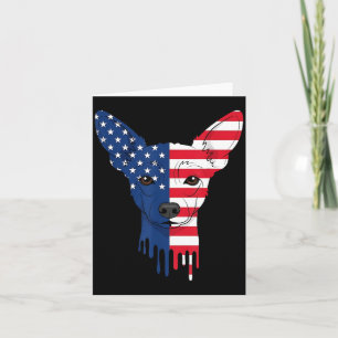 4th Of July Chinese Crested Dog Aaamerican Flag Card