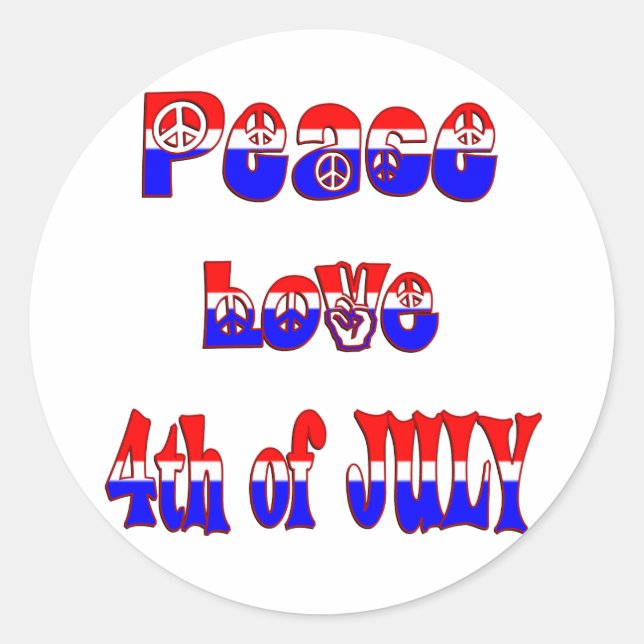 4th of July Classic Round Sticker (Front)