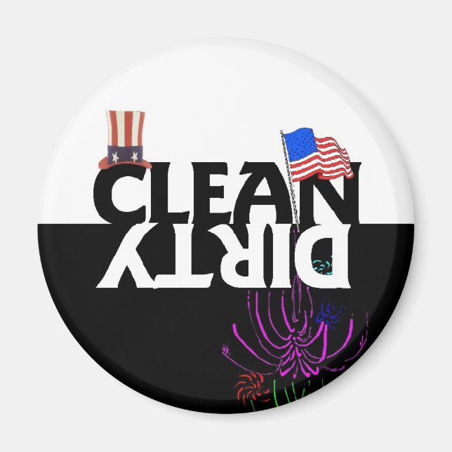 4th of July Clean Dirty Dishwasher Magnet (Front)