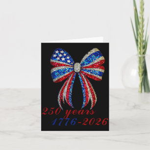4th Of July Coquette American Flag Bow Funny Girls Card