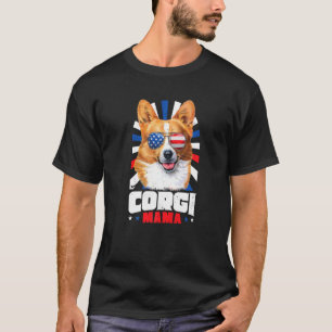 4th Of July Corgi Mama   T-Shirt
