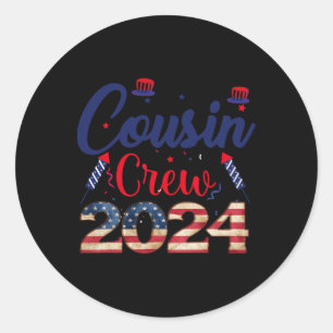 4th Of July Cousin Crew For Kids Toddlers Adults A Classic Round Sticker