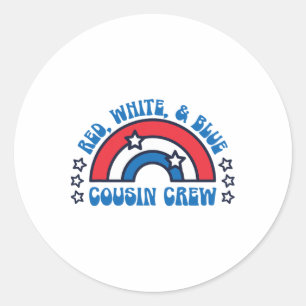 4th Of July Cousin Crew Red White And Blue Cousin Classic Round Sticker