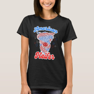 4th of July Cow for American Heifer Highland Cow T-Shirt