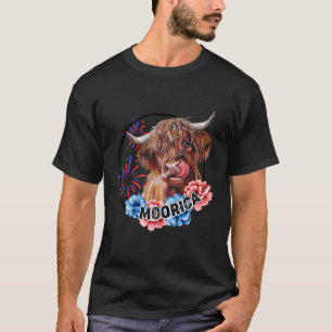 4th Of July Cow Merica Moorica American T-Shirt