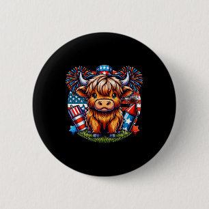 4th Of July Cow Patriotic Cute Cow Farmer 6 Cm Round Badge