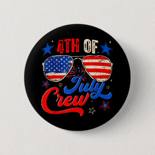 4th of july crew family patriotic men women kid  6 cm round badge