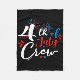 4th Of July Crew Fireworks Independence Day Family Fleece Blanket