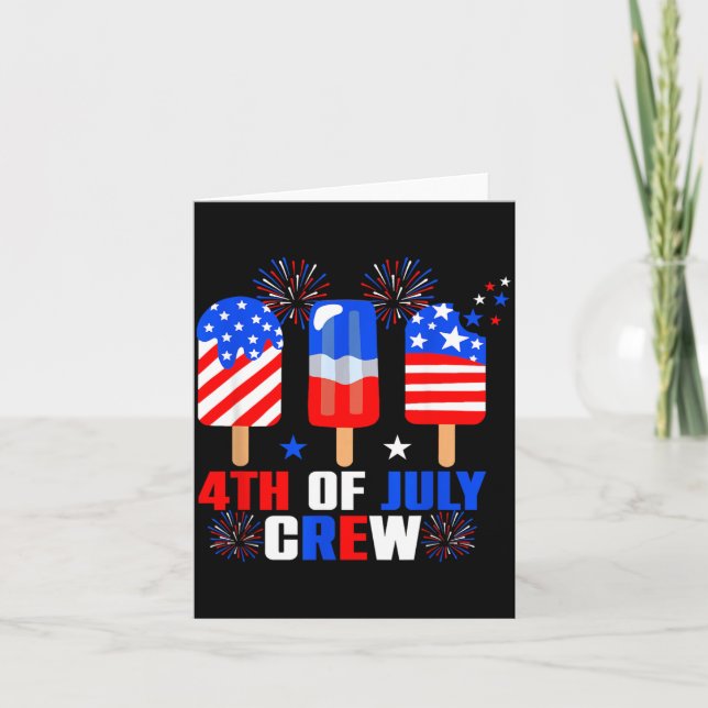 4th Of July Crew Funny Independence Day Flag Card (Front)