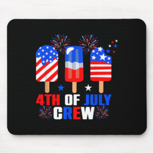 4th Of July Crew Funny Independence Day Flag Mouse Pad