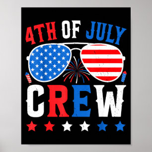 4th of july crew matching american family poster