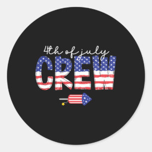 4th Of July Crew Matching Family Funny Fourth Of J Classic Round Sticker