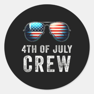 4th Of July Crew Matching Family Outfits Men Women Classic Round Sticker