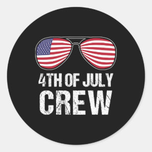 4th Of July Crew Matching Family Outfits Men Women Classic Round Sticker
