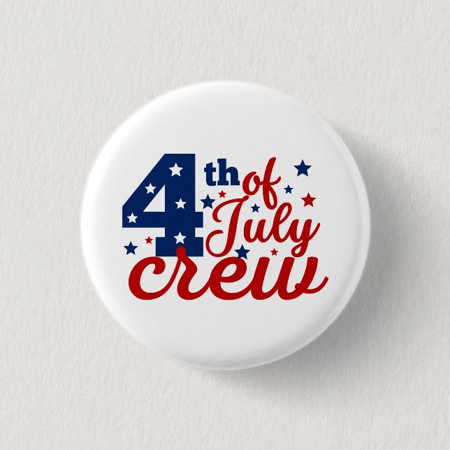 4th Of July Crew T-Shirt 3 Cm Round Badge (Front)