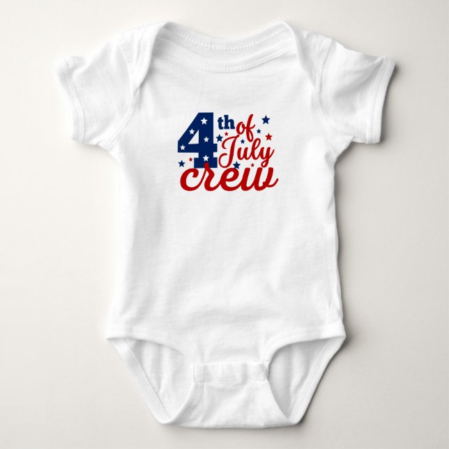 4th Of July Crew T-Shirt Baby Bodysuit (Front)