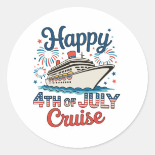 4th Of July Cruise 250th Anniversary Cruising Classic Round Sticker