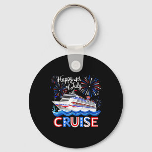 4th Of July Cruise Ship Fireworks Usa Patriotic Gi Key Ring