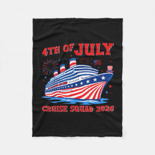 4th of july cruise squad 2026 family matching fleece blanket