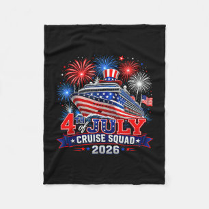 4th of july cruise squad 2026 family matching fleece blanket