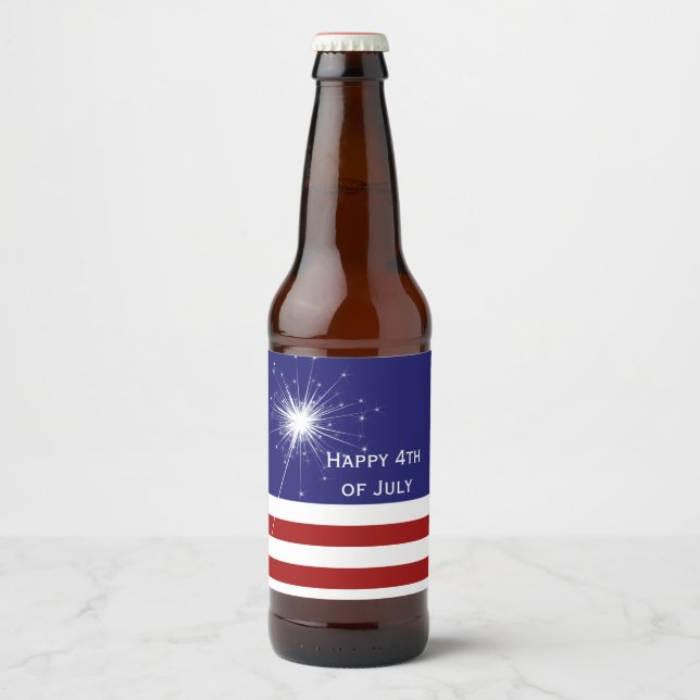 4th of July Customisable Label with Sparkler (Front)