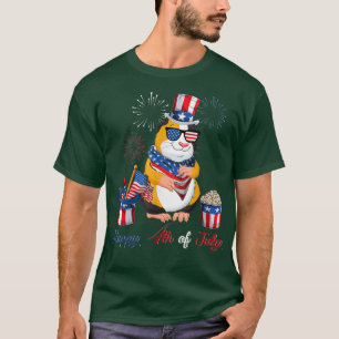 4th Of July Cute American Flag Funny Guinea Pig Fi T-Shirt