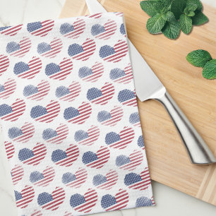 4th Of July Cute American Flag Patriotic Tea Towel