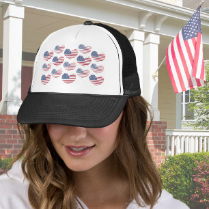 4th Of July Cute American Flag Rustic Patriotic Trucker Hat