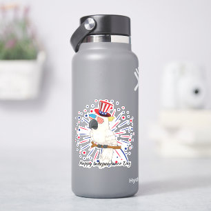 4th Of July Cute cockatoo Happy Day Usa Flag Glass