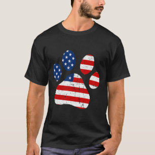 4th Of July Cute Dog Paw Usa American Flag Indepen T-Shirt