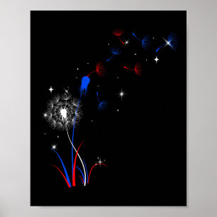 4th Of July Cute Flower American Patriotic Poster