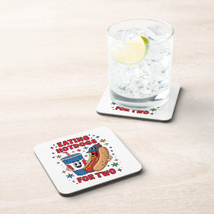 4th Of July Cute Hotdogs Coaster