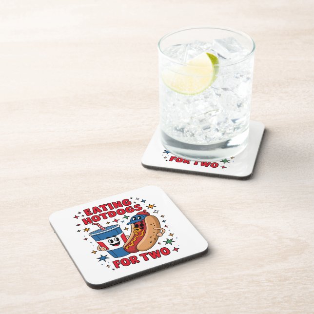 4th Of July Cute Hotdogs Coaster (Right Side)
