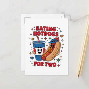 4th Of July Cute Hotdogs Holiday Postcard